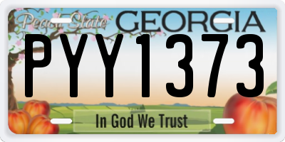 GA license plate PYY1373