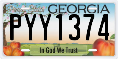 GA license plate PYY1374