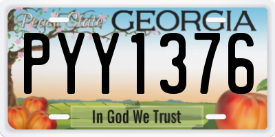 GA license plate PYY1376
