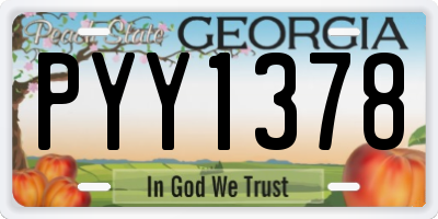 GA license plate PYY1378
