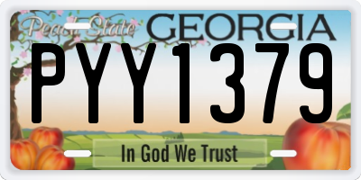 GA license plate PYY1379