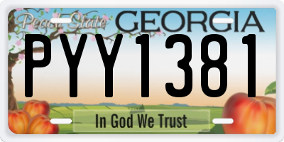 GA license plate PYY1381