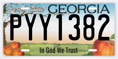 GA license plate PYY1382