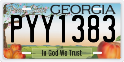 GA license plate PYY1383