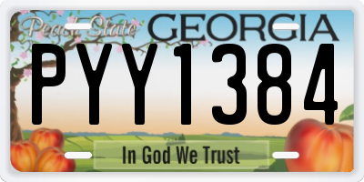 GA license plate PYY1384