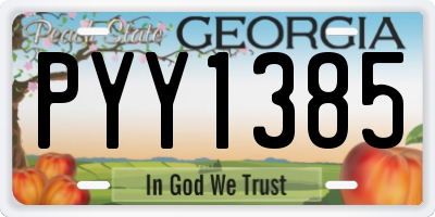 GA license plate PYY1385