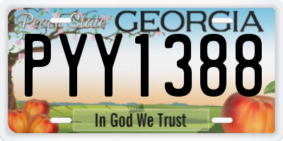 GA license plate PYY1388