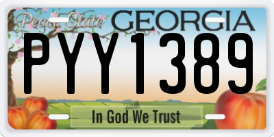 GA license plate PYY1389