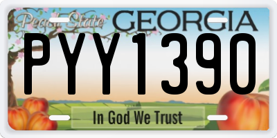 GA license plate PYY1390