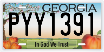 GA license plate PYY1391