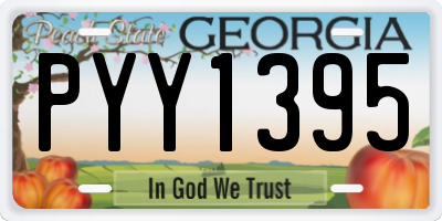 GA license plate PYY1395