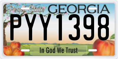 GA license plate PYY1398