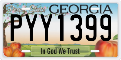 GA license plate PYY1399