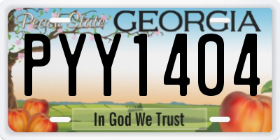 GA license plate PYY1404