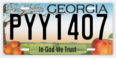 GA license plate PYY1407