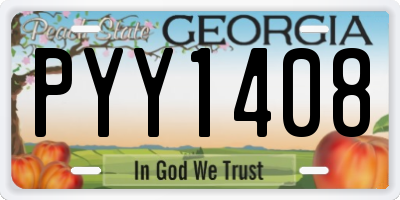 GA license plate PYY1408