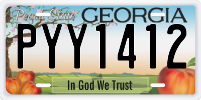 GA license plate PYY1412