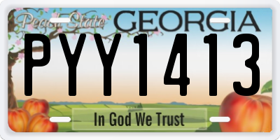 GA license plate PYY1413