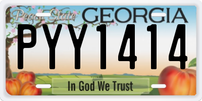 GA license plate PYY1414