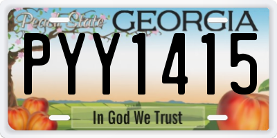 GA license plate PYY1415