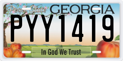 GA license plate PYY1419