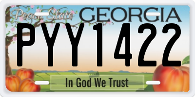 GA license plate PYY1422