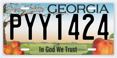GA license plate PYY1424