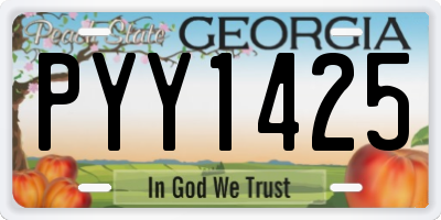 GA license plate PYY1425