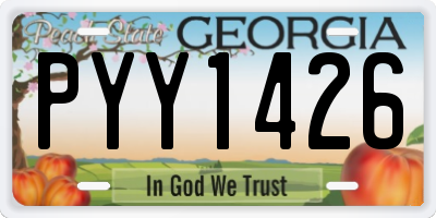 GA license plate PYY1426