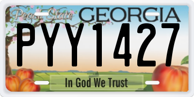 GA license plate PYY1427