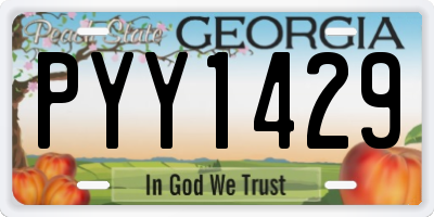 GA license plate PYY1429