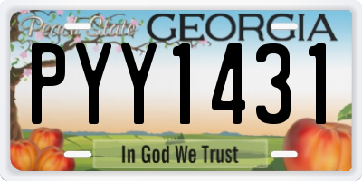 GA license plate PYY1431