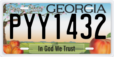 GA license plate PYY1432