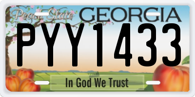 GA license plate PYY1433