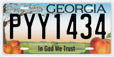 GA license plate PYY1434