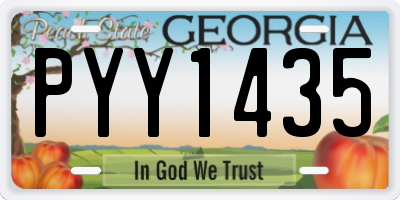 GA license plate PYY1435