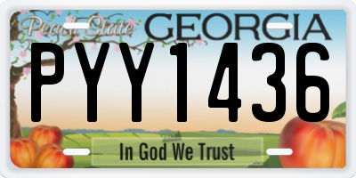 GA license plate PYY1436