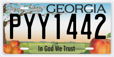 GA license plate PYY1442