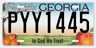 GA license plate PYY1445