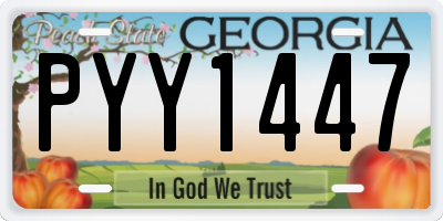 GA license plate PYY1447