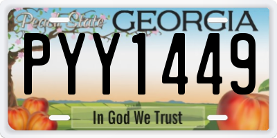 GA license plate PYY1449