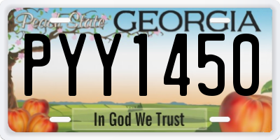 GA license plate PYY1450