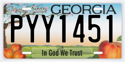 GA license plate PYY1451