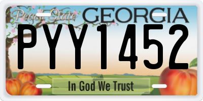 GA license plate PYY1452