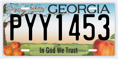 GA license plate PYY1453