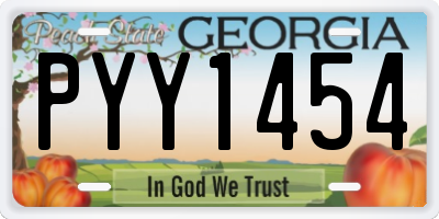 GA license plate PYY1454