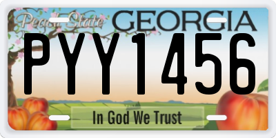 GA license plate PYY1456