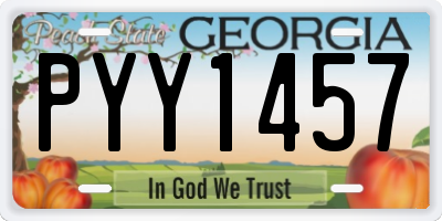 GA license plate PYY1457