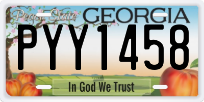 GA license plate PYY1458