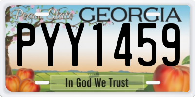 GA license plate PYY1459